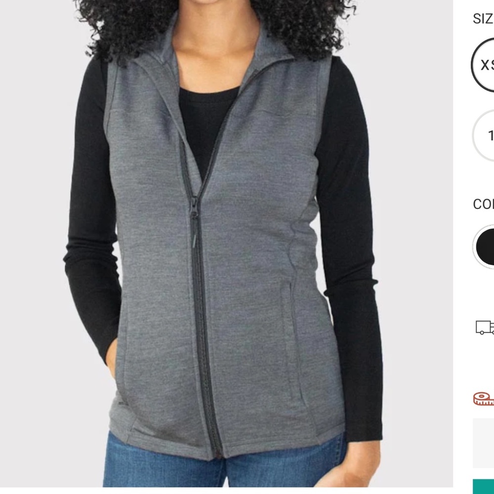Woolx Blake Vest Women’s charcoal medium EUC NWOT
